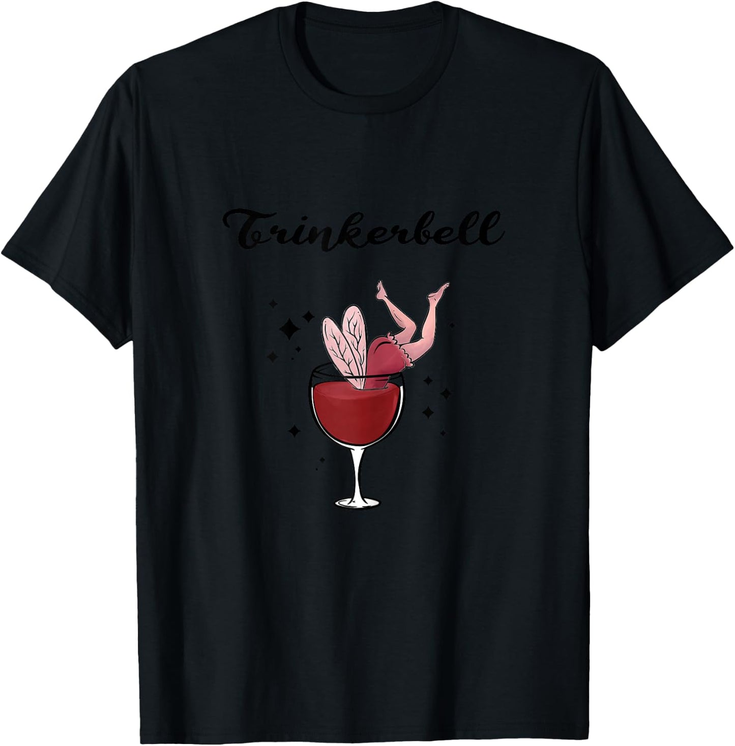 Women's Holla the Wine Fairy - Wine Vino White Wine Red Wine Drinkerbell , White, s T-Shirt - T-Shirt | Black
