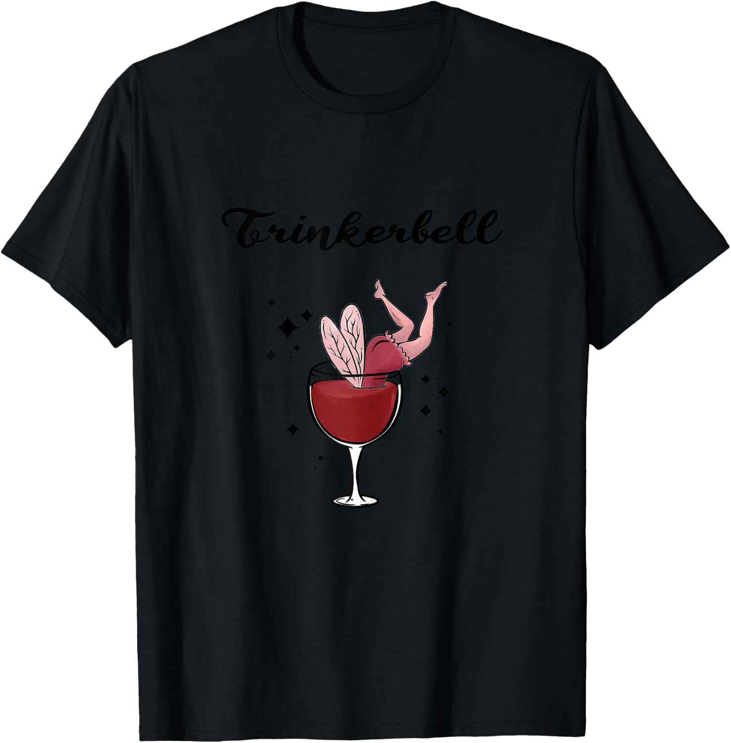 Women's Holla the Wine Fairy - Wine Vino White Wine Red Wine Drinkerbell , White, s T-Shirt - T-Shirt | Black