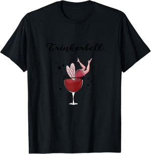Women's Holla the Wine Fairy - Wine Vino White Wine Red Wine Drinkerbell , White, s T-Shirt - T-Shirt | Black