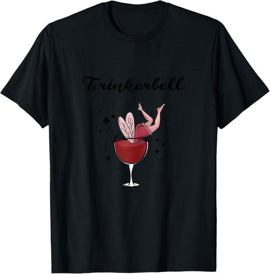 Women's Holla the Wine Fairy - Wine Vino White Wine Red Wine Drinkerbell , White, s T-Shirt - T-Shirt | Black