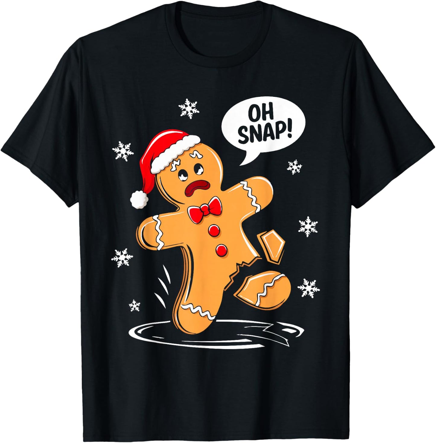 Oh Snap Gingerbread Man Shirt Adult Kids Men Women Costume T-Shirt - T-Shirt | Black