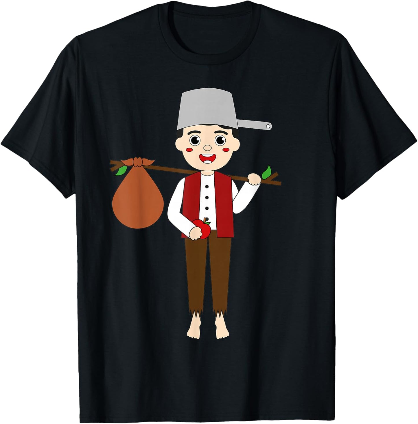Johnny Appleseed Day Apple Tree Farmer Orchard Seed Kids T-Shirt - T-Shirt | Black