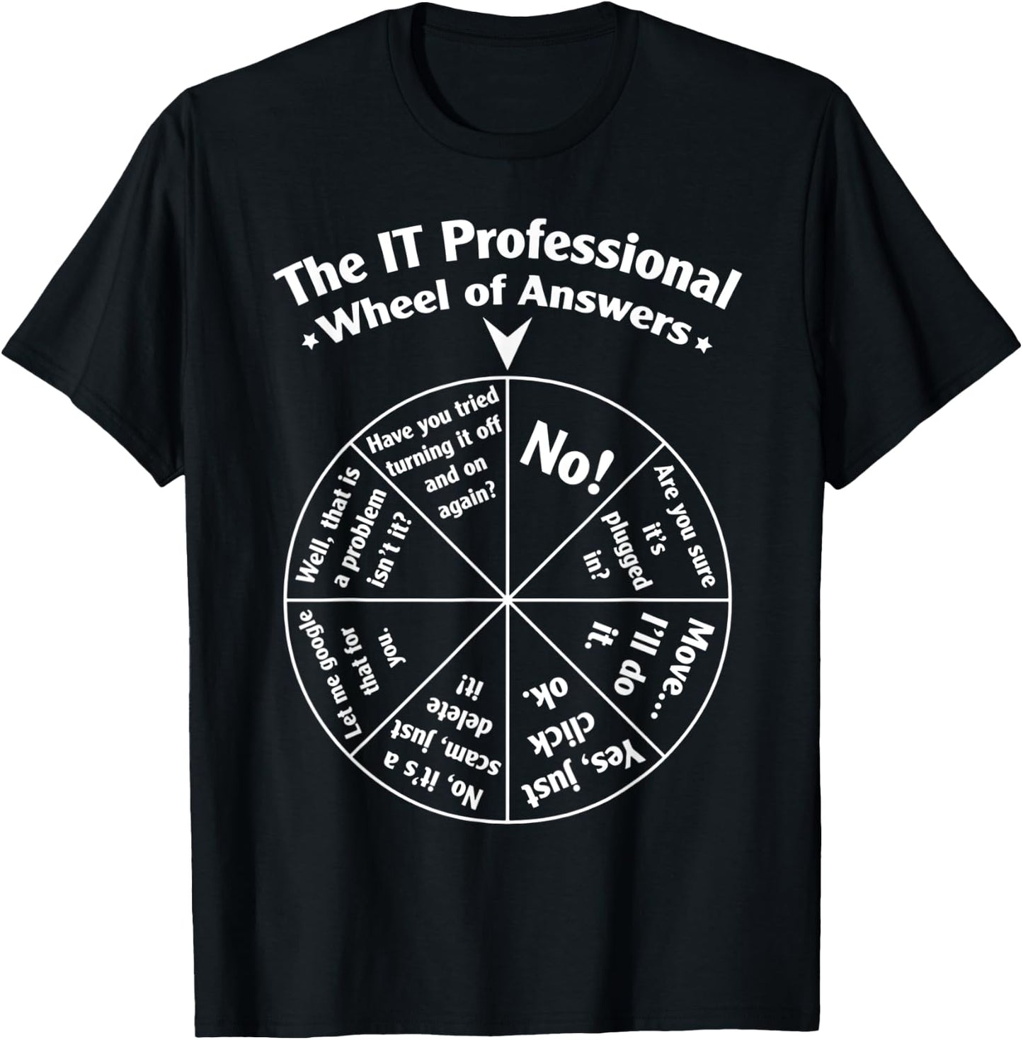 The It Professional Wheel Of Answers T-Shirt - T-Shirt | Black