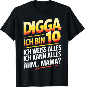 10th Birthday Boy Girl 10 Years 2015 Funny Gift , black T-Shirt - T-Shirt | Black