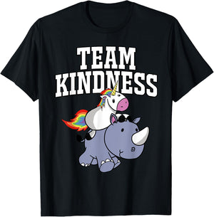 Choose Kind Shirt - Rhino Unicorn Team Kindness Shirt T-Shirt - T-Shirt | Black