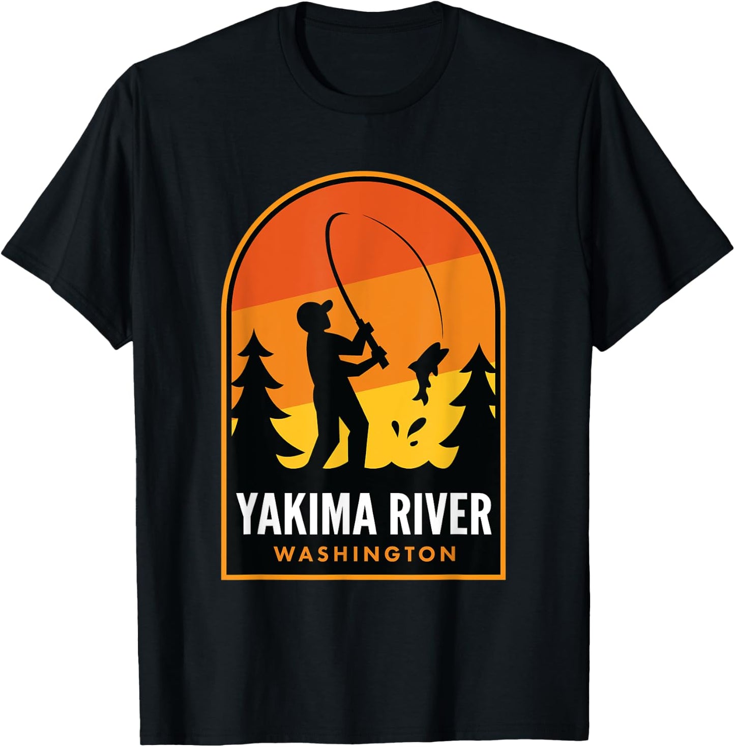 Yakima River Washington Fishing T-Shirt - T-Shirt | Black