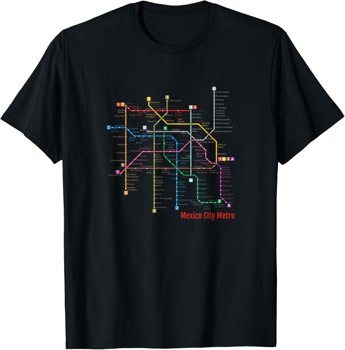 Mexico City Metro T-Shirt - T-Shirt | Black