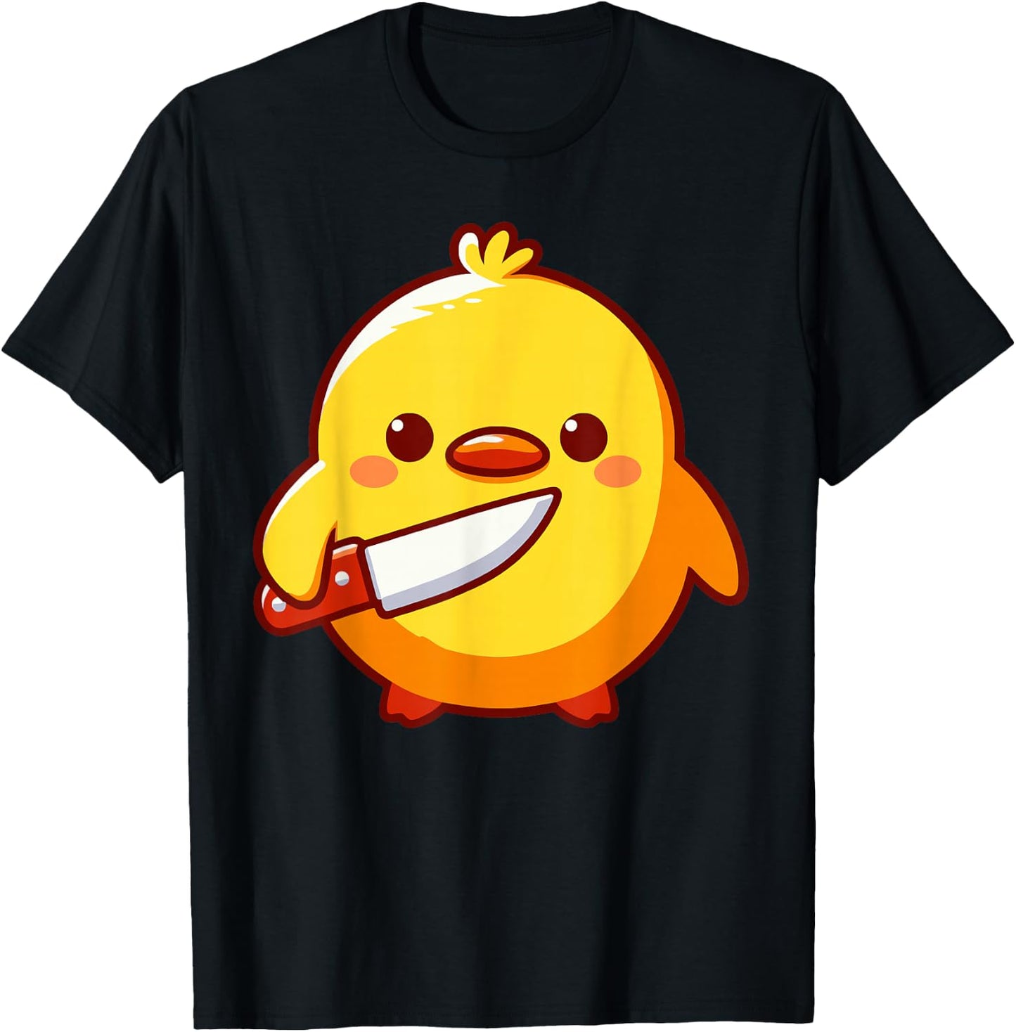 Duck with Knife Meme Chick with Knife T-Shirt - T-Shirt | Black