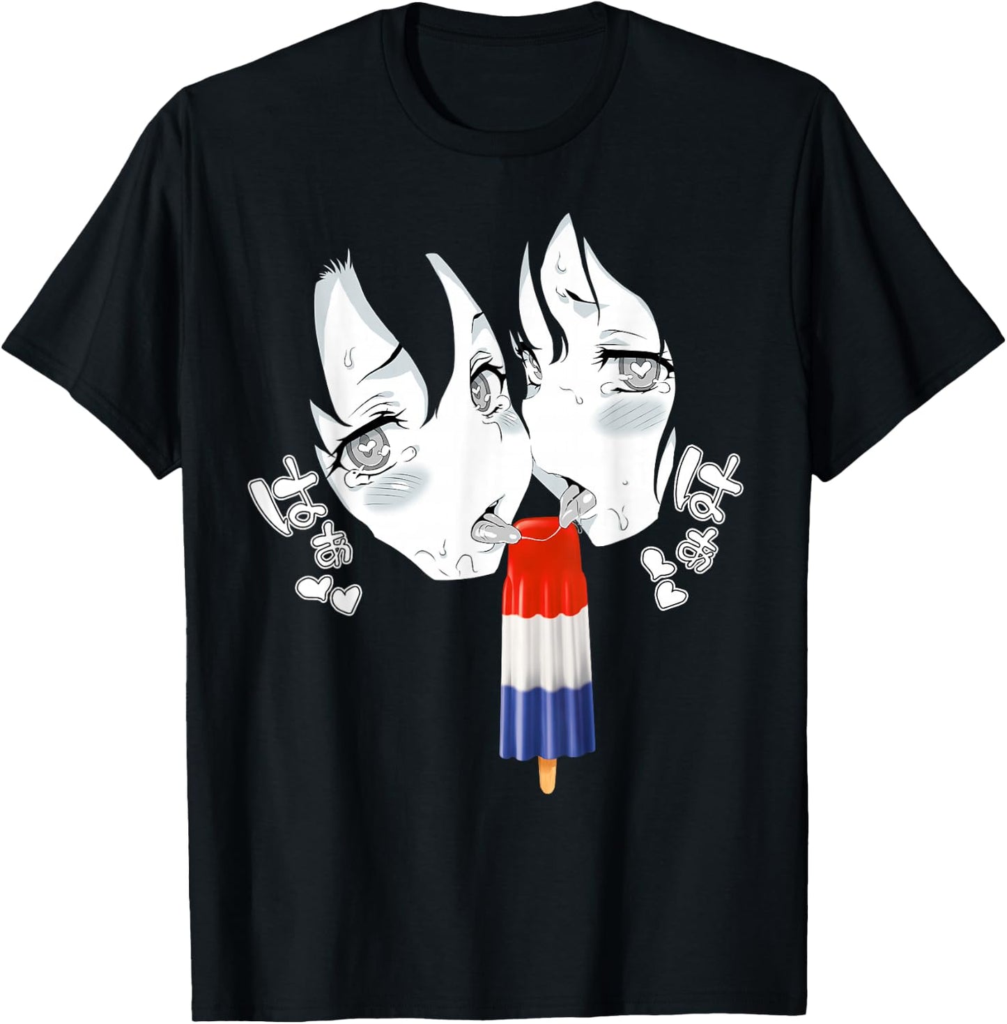 Ahegao Face Anime Manga Hentai Popsicle Apparel T-Shirt - T-Shirt | Black