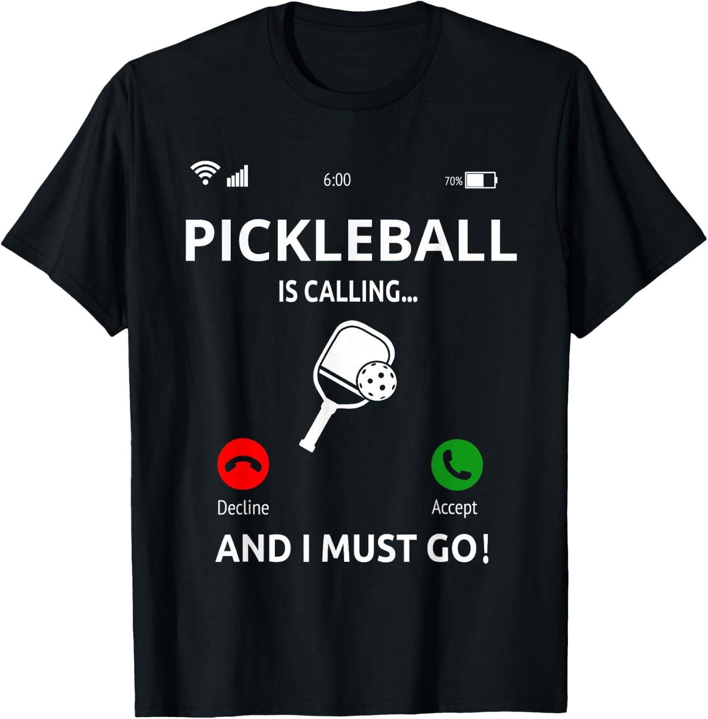 Pickleball Is Calling Design Pickleball Player T-Shirt - T-Shirt | Black