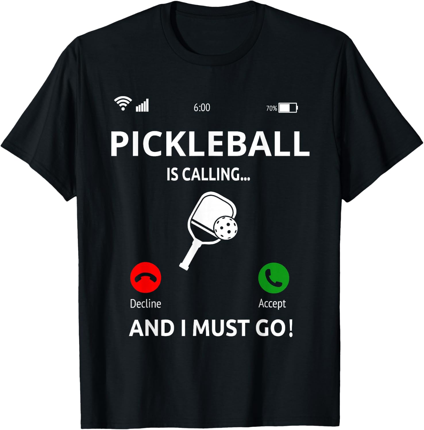 Pickleball Is Calling Design Pickleball Player T-Shirt - T-Shirt | Black