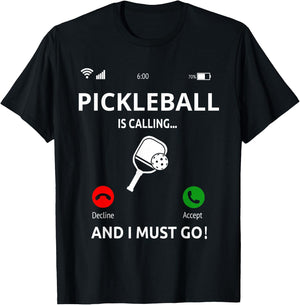 Pickleball Is Calling Design Pickleball Player T-Shirt - T-Shirt | Black