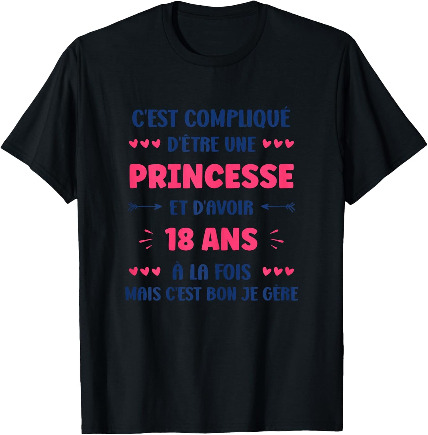 Girl 18 Years Teen Humor Birthday Princess 18 Years , white, Female X-Small T-Shirt - T-Shirt | Black