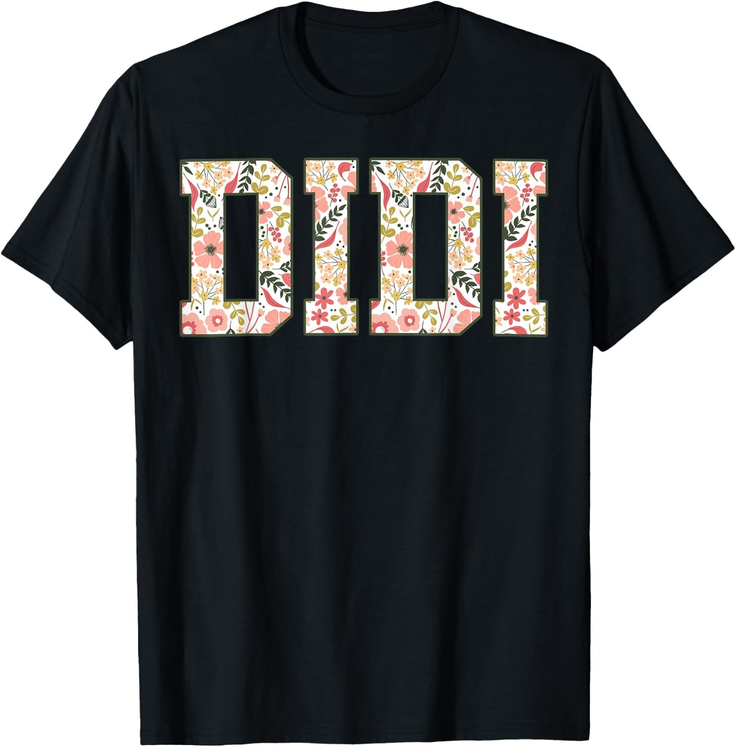 Didi Floral Best Didi Ever Didi Era Mothers Day Grandma T-Shirt - T-Shirt | Black