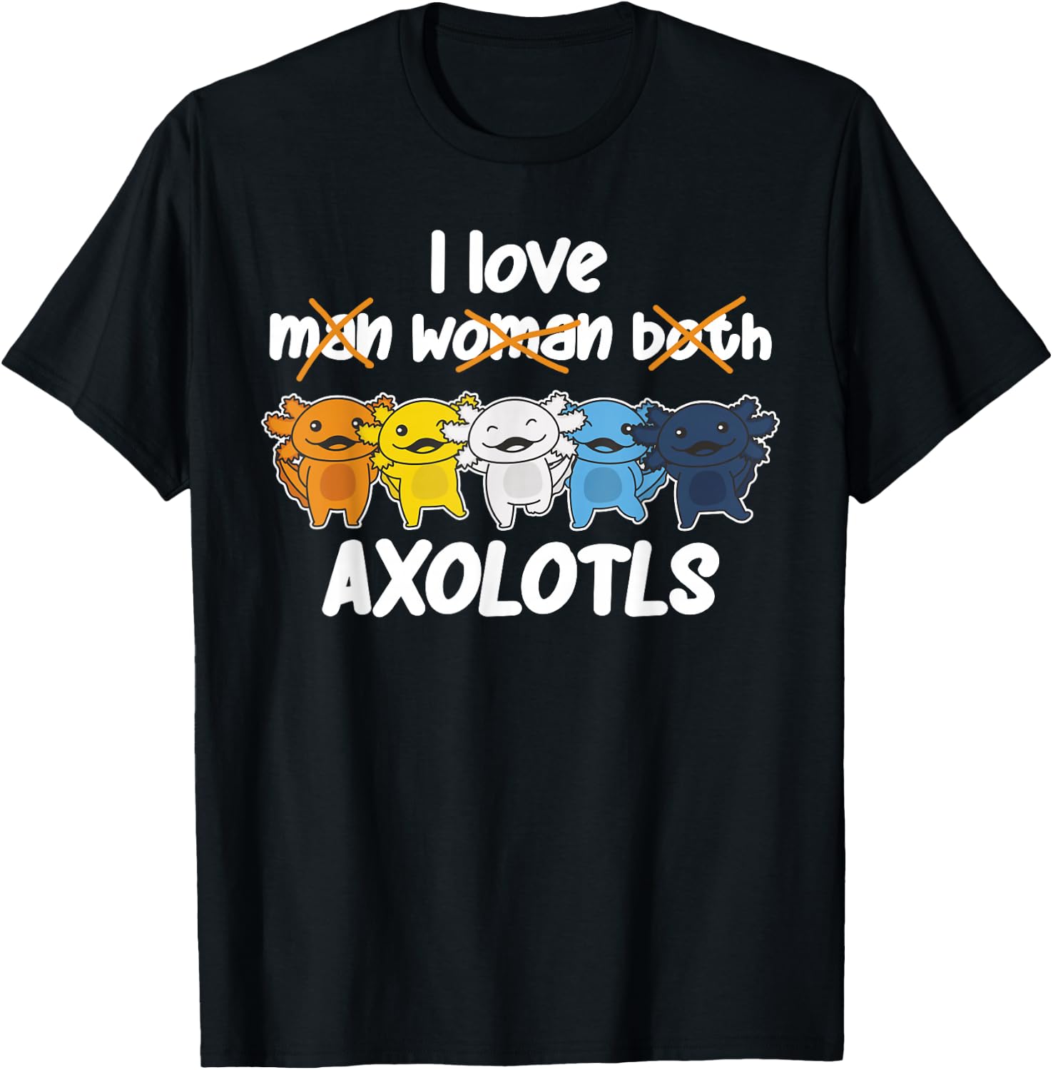 Aroace Flag Pride LGBTQ Axolotls cute Aroace Axolotl T-Shirt - T-Shirt | Black