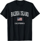 Balboa Island California CA Vintage American Flag Sports T-Shirt - T-Shirt | Black