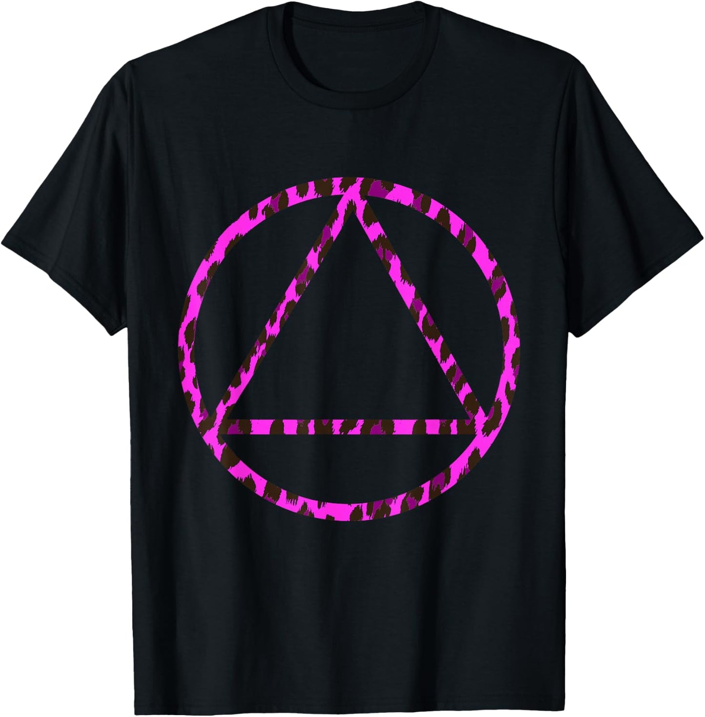 Sobriety Leopard Sober Alcoholic Abstinence AA Support T-Shirt - T-Shirt | Black