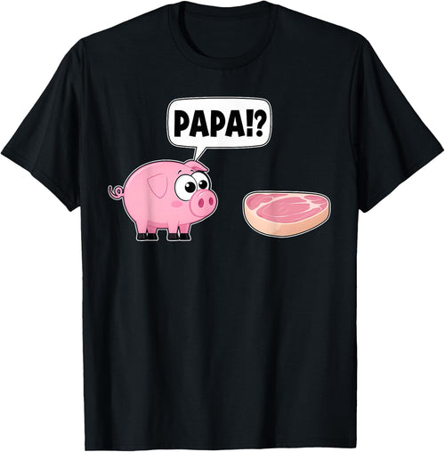 Papa Funny Pig Steak Dialogue X Barbecue , black