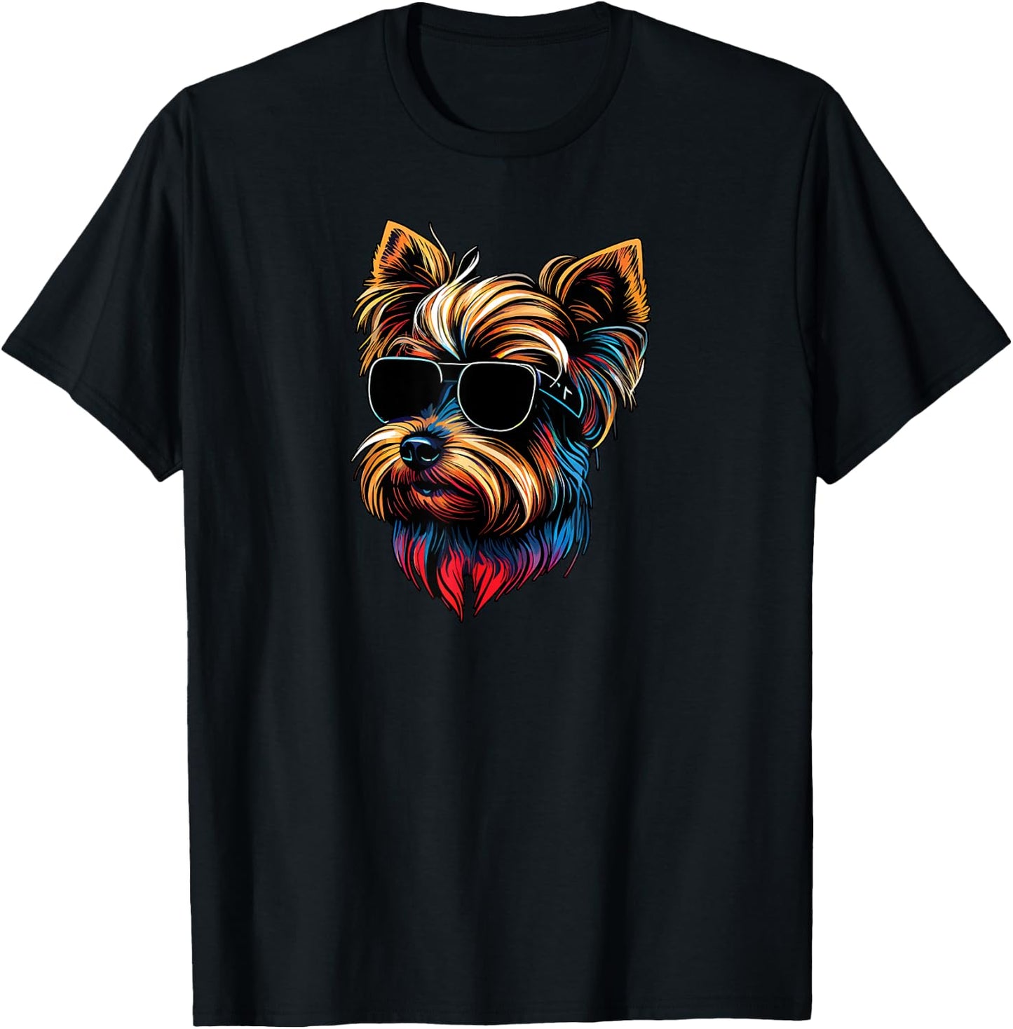 Dad Mom Cool Dog Sunglasses - Yorkie Women T-Shirt - T-Shirt | Black