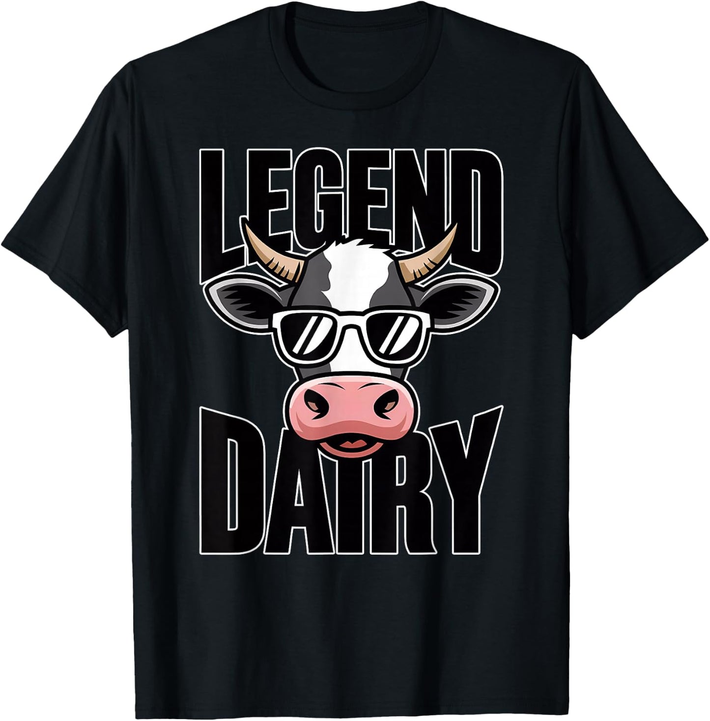 Legend Dairy Funny Cow Farmer Rancher Farm Animal Pun T-Shirt - T-Shirt | Black