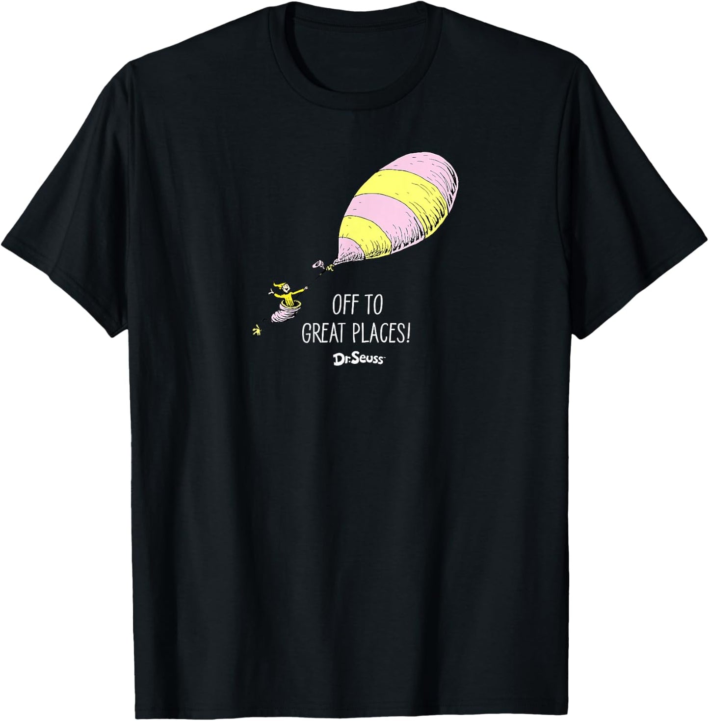 Dr. Seuss Oh the Places, Off to Great Places T-Shirt - T-Shirt | Black