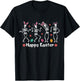 Happy Easter Funny Bunny Dancing Skeletons Easter Egg Rabbit T-Shirt - T-Shirt | Black