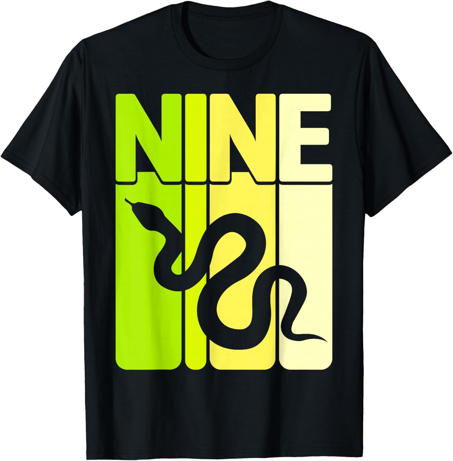 9th Birthday Party Reptile Snake Lover Nine Year Old Kids T-Shirt - T-Shirt | Black