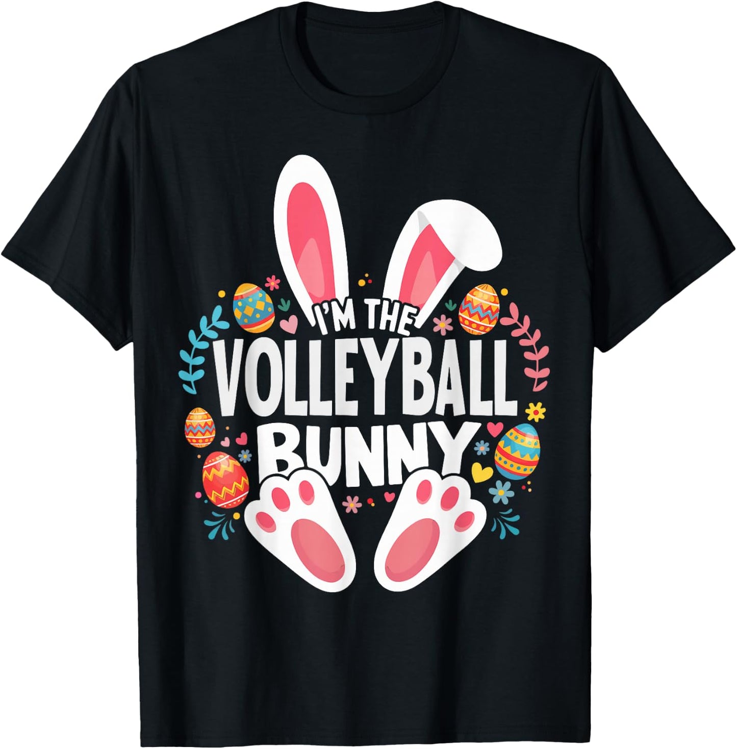I'm The Volleyball Bunny Matching Easter Family T-Shirt - T-Shirt | Black
