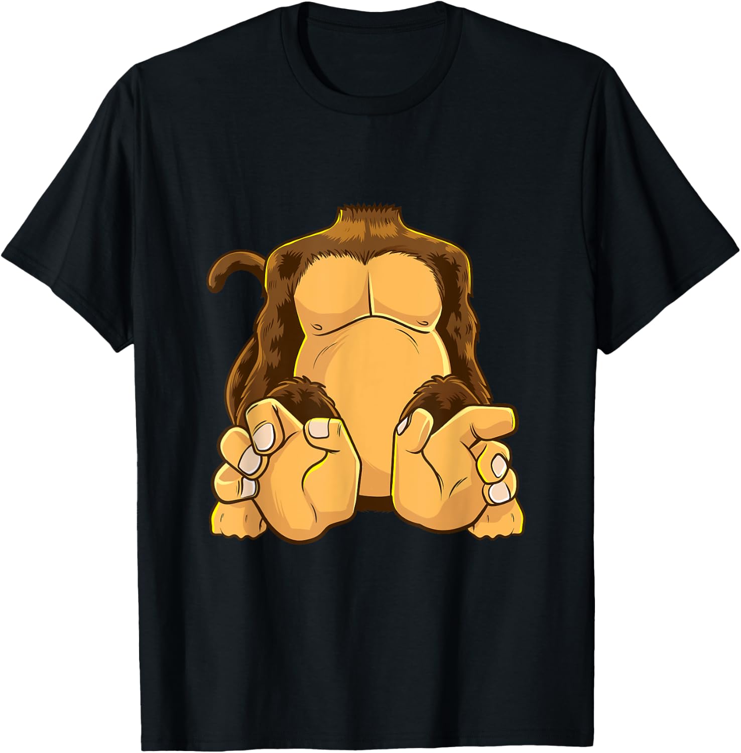 Monkey Body Costume Headless Chimpanzee Funny Ape T-Shirt - T-Shirt | Black