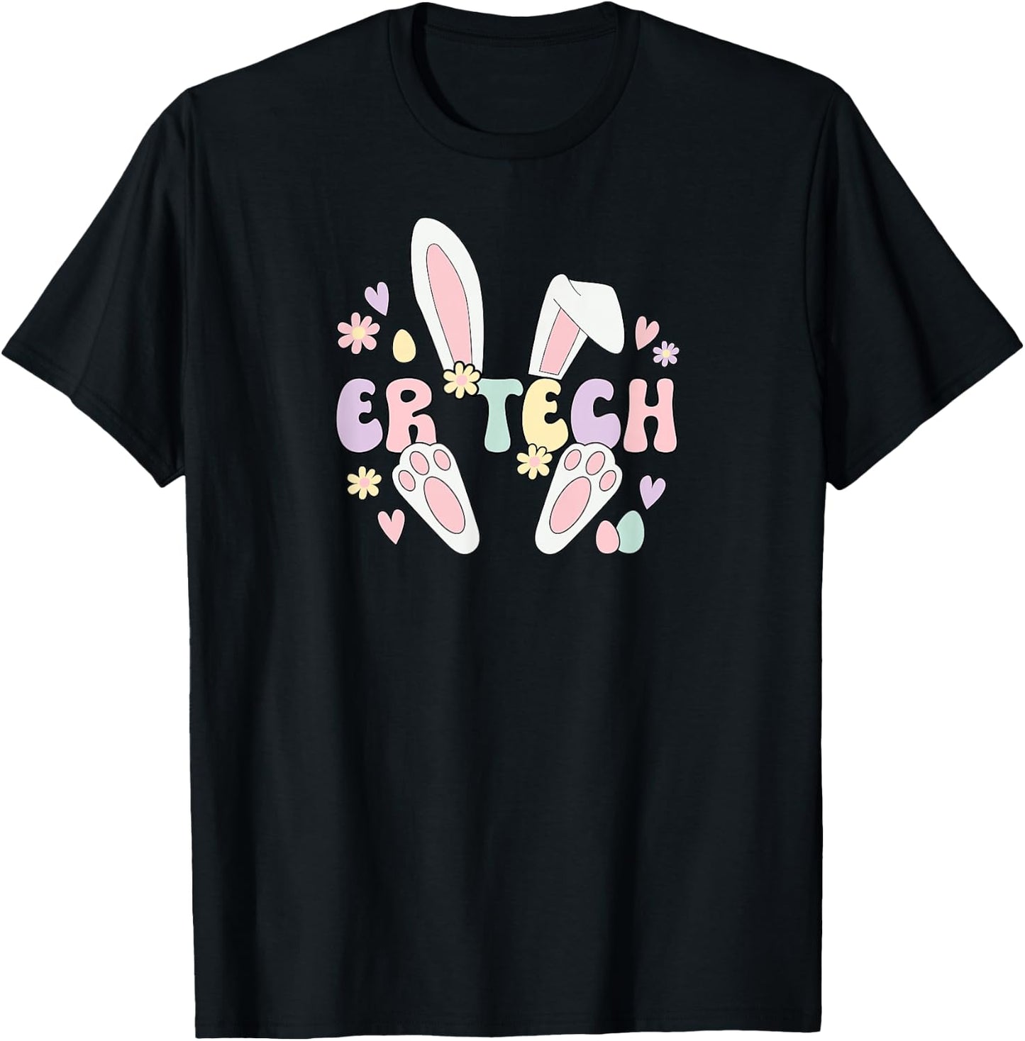 ER Tech Easter Bunny Emergency Room Tech Easter Day T-Shirt - T-Shirt | Black
