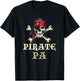 Pirate Pa Skull Matching Grandpa Halloween Costume T-Shirt - T-Shirt | Black