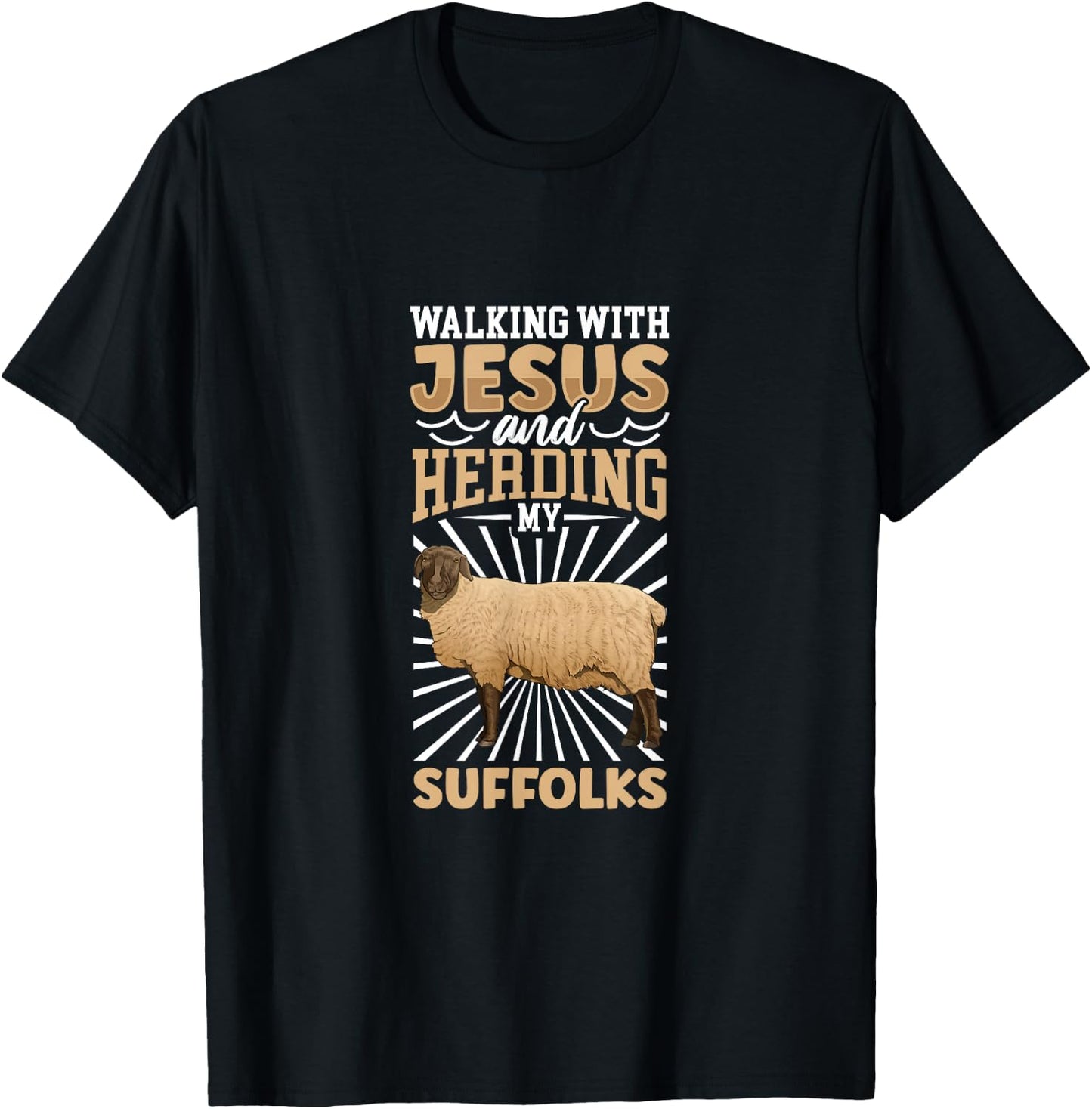 Jesus and sheep - Suffolk T-Shirt - T-Shirt | Black