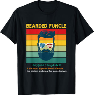 Bearded Funcle, uncle gift T-Shirt - T-Shirt | Black