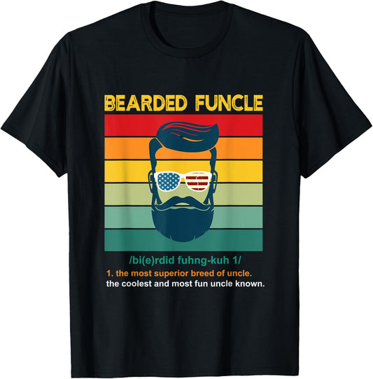 Bearded Funcle, uncle gift T-Shirt - T-Shirt | Black
