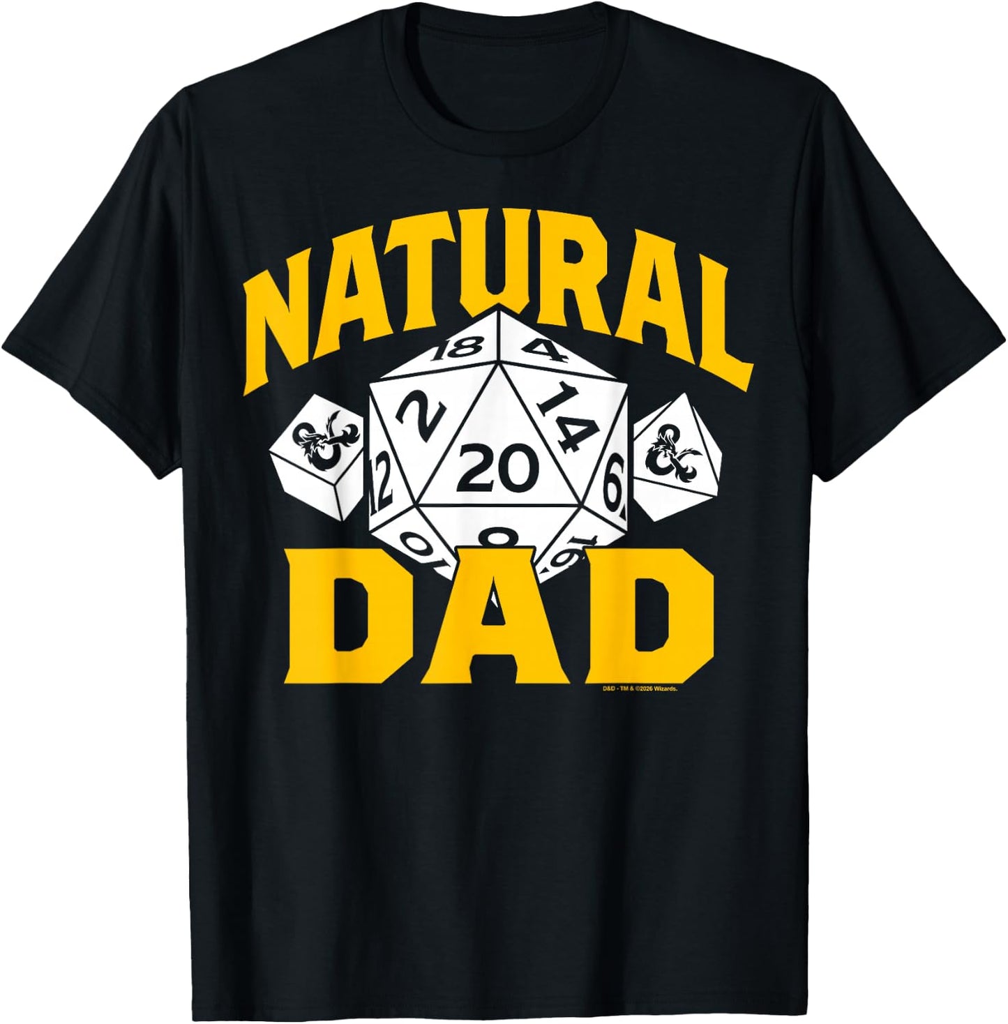 Dungeons & Dragons Father's Day Natural 20 Dad D20 D4 D8 T-Shirt - T-Shirt | Black