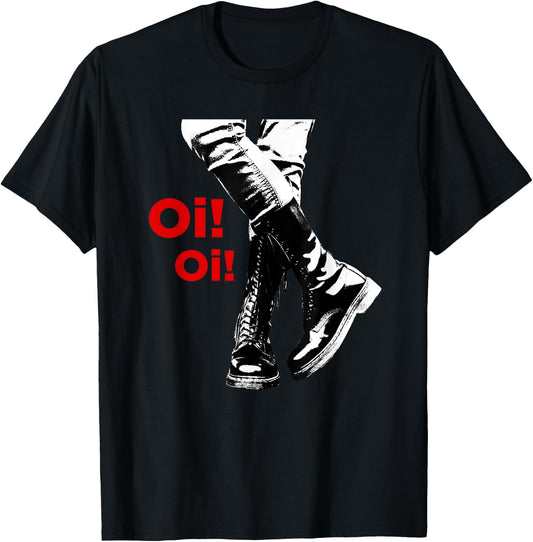 "Oi Oi" Skinhead, Ska, Street Punk, Hardcore Punk T-Shirt - T-Shirt | Black