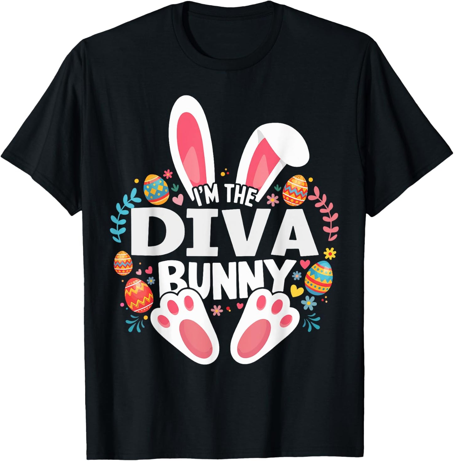 I'm The Diva Bunny Matching Easter Family T-Shirt - T-Shirt | Black