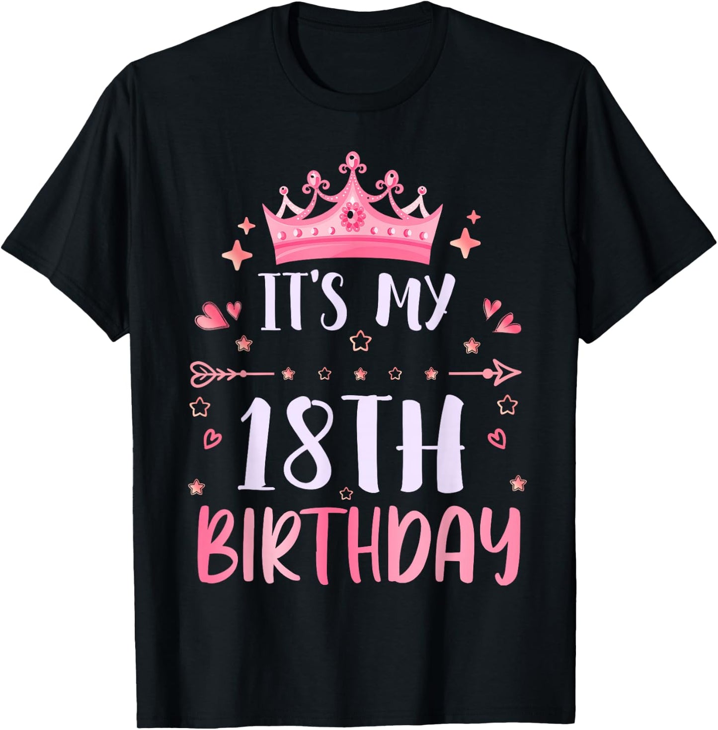 Happy It's My 18 Birthday 18 Jahre alte Jungen Mädchen T-Shirt - T-Shirt | Black
