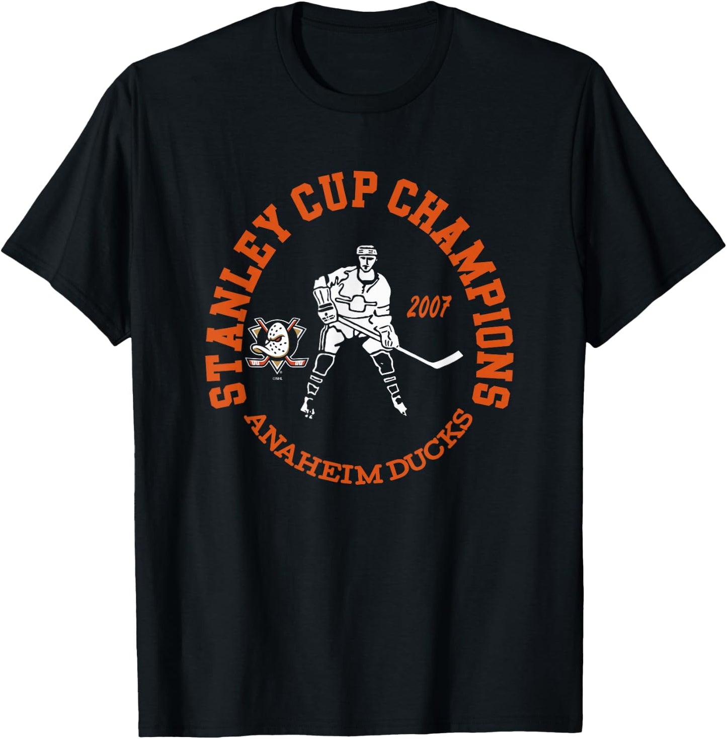 Anaheim Ducks Stanley Cup Champions 2007 Black T-Shirt - T-Shirt | Black