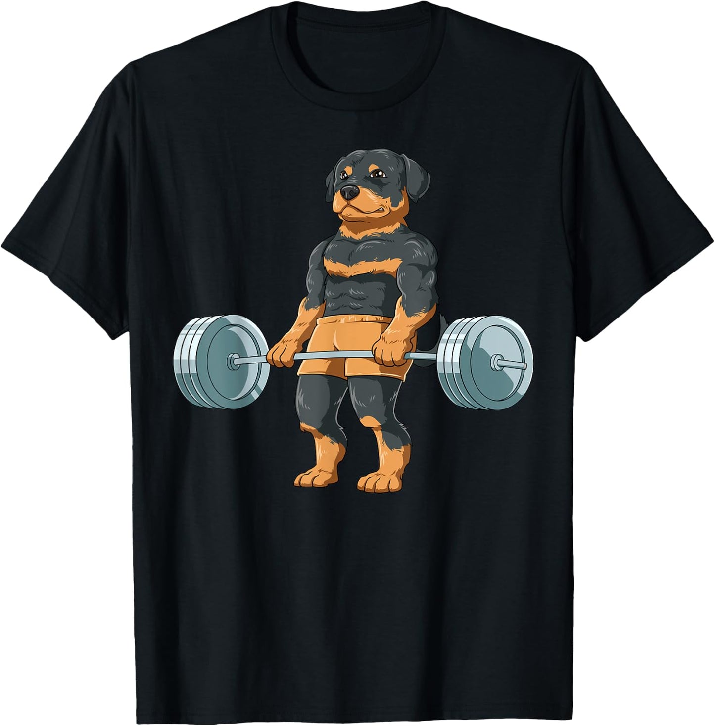 Weightlifting Rottweiler Dog Deadlifting Rottweiler Dog Gym Men Women Kids T-Shirt - T-Shirt | Black