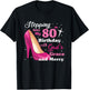 Stepping into my 80th birthday with gods grace and mercy T-Shirt - T-Shirt | Black