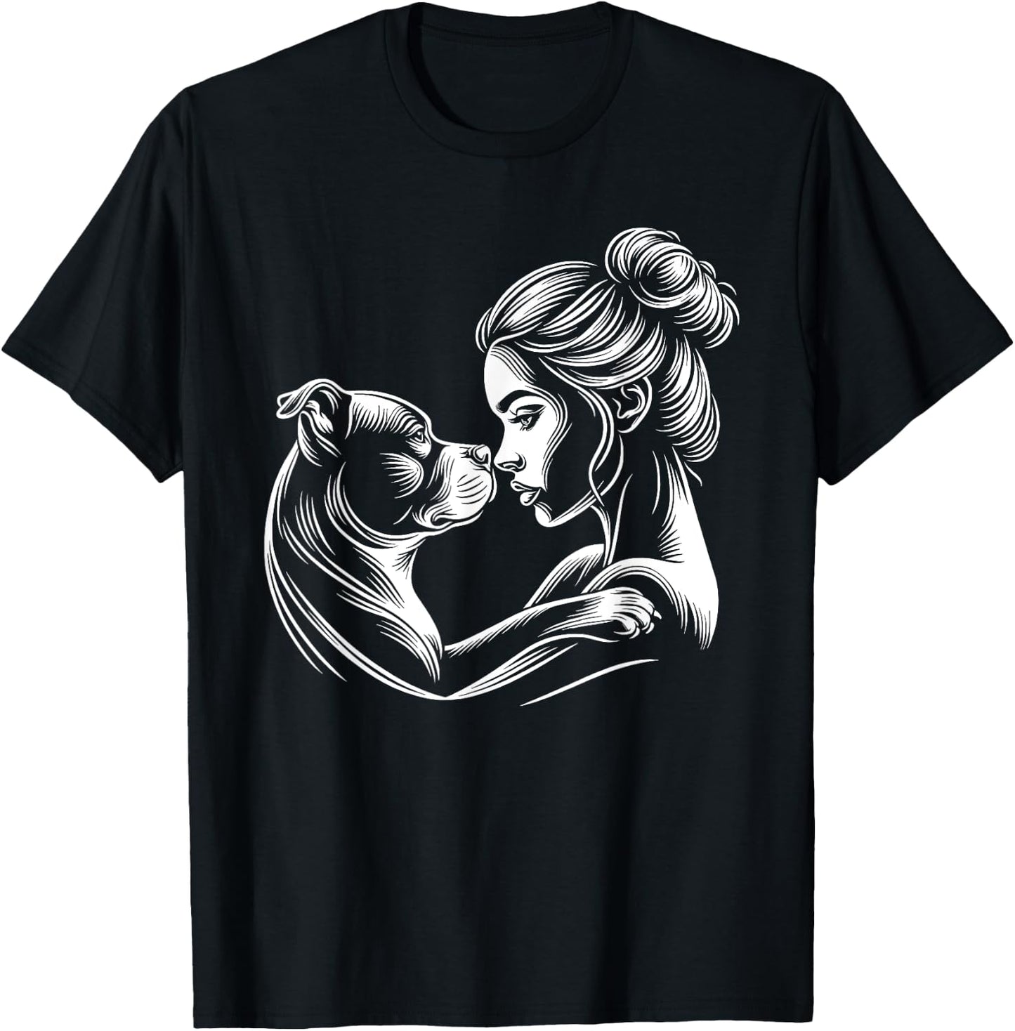Staffordshire Bull Terrier Dog Mom Women Mother's Day T-Shirt - T-Shirt | Black