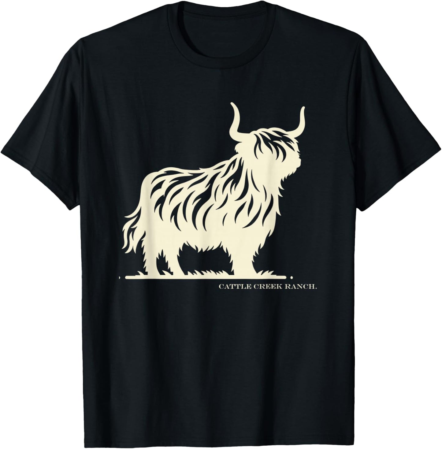 Cattle Creek Highland Cow T-Shirt - T-Shirt | Black