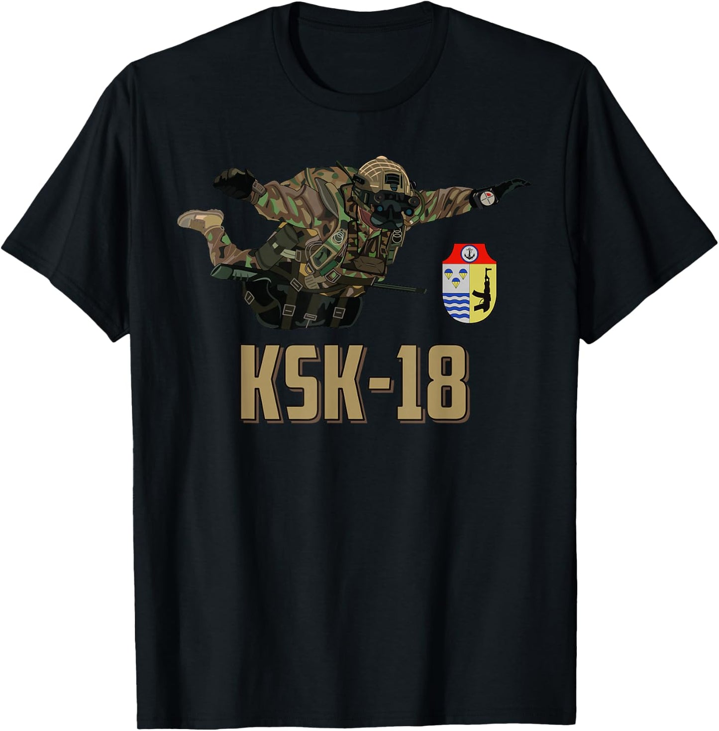 KSK-18 Kampfschwimmerkommando DDR DDR Militär Kampfschwimmer T-Shirt - T-Shirt | Black