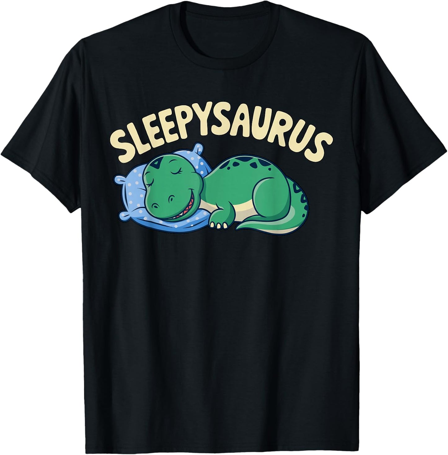 Sleepysaurus T-Rex Sleeping T-Shirt - T-Shirt | Black