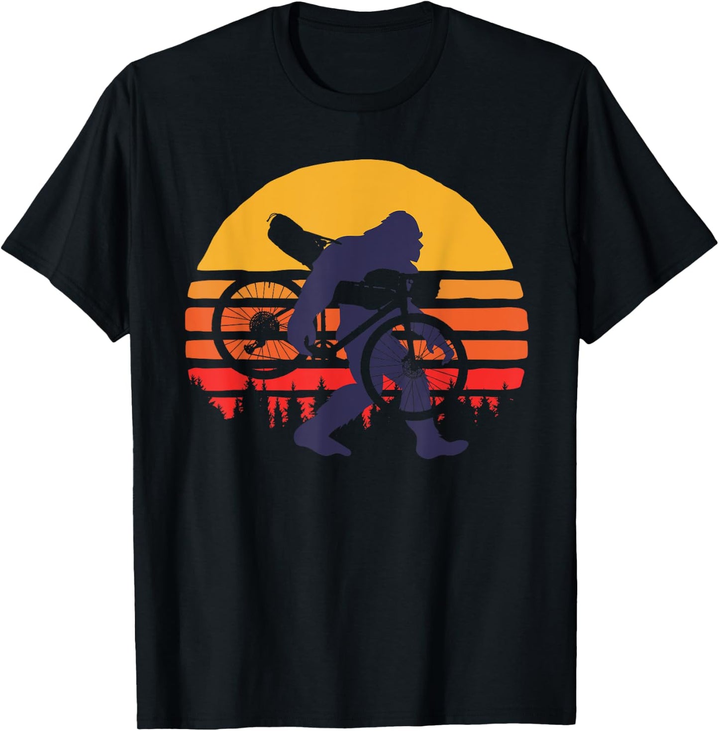 Bigfoot With Gravel Bike - Gravel T-Shirt - T-Shirt | Black