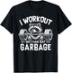 Funny Raccoon Gym Fitness I Workout So I Can Eat Garbage T-Shirt - T-Shirt | Black