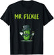 Foodie Design Mr. Pickle - Men's -Adults Black Small Classic Fit Short Sleeve Pickle-Themed T-Shirt - T-Shirt | Black
