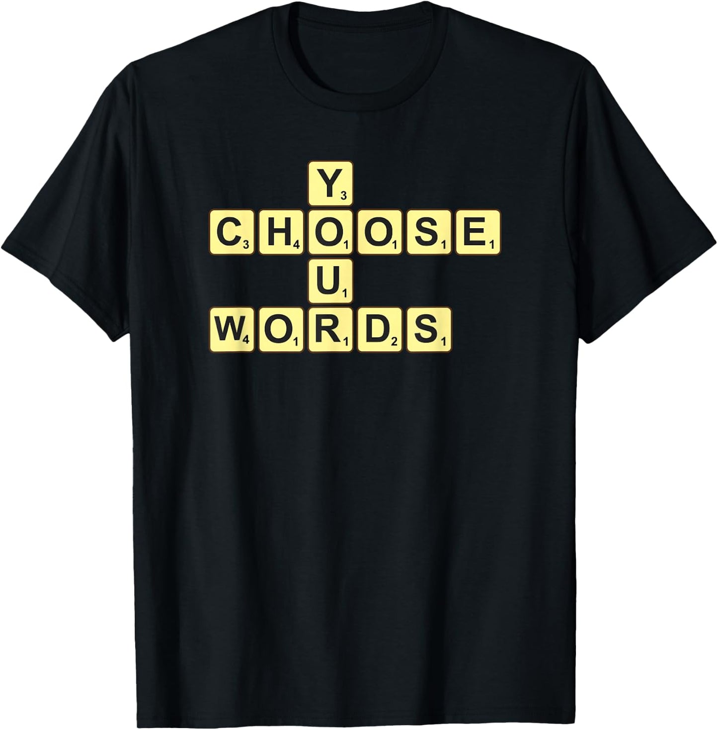 Wähle deine Worte Scrabble T-Shirt - T-Shirt | Black
