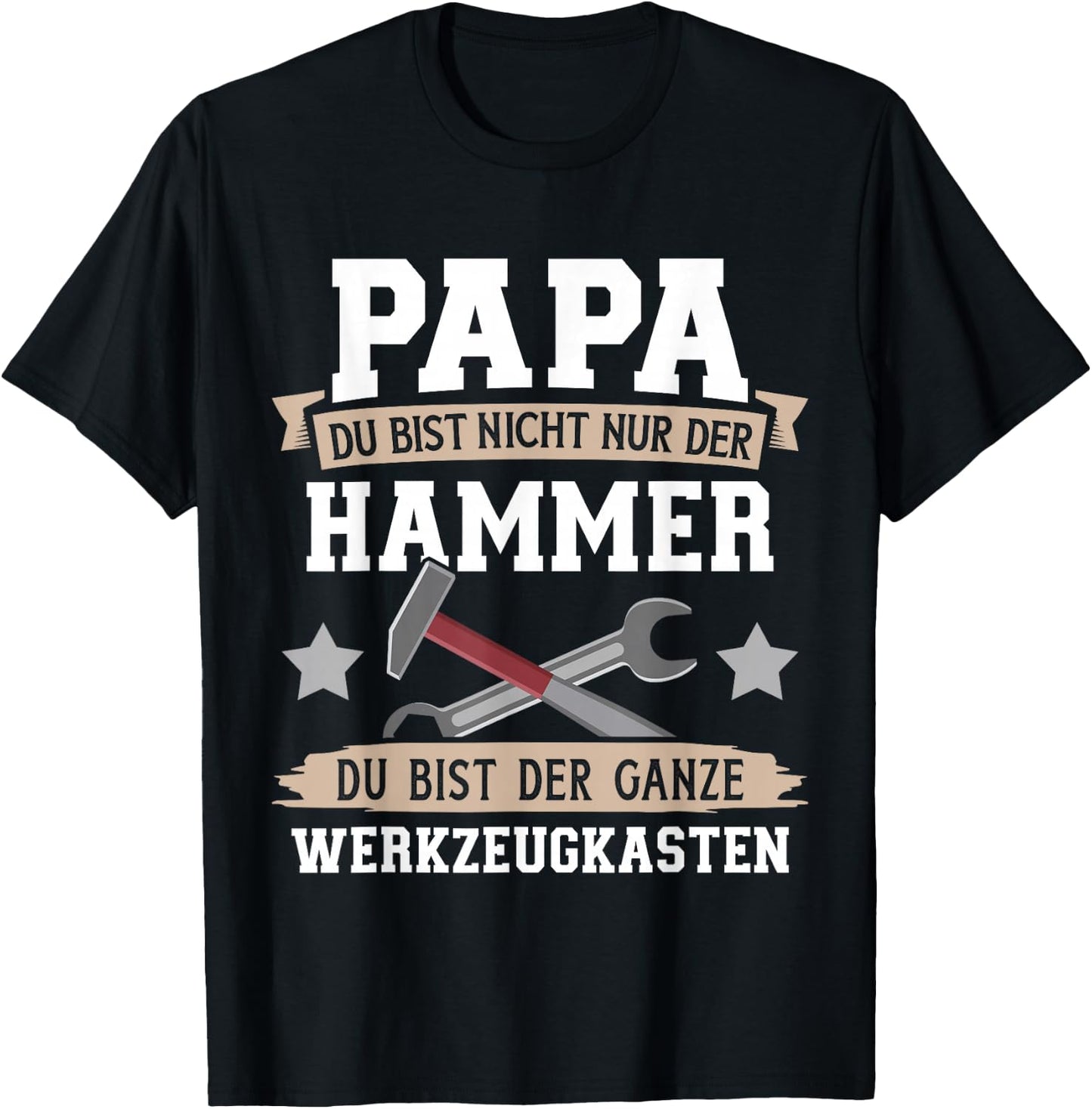 Papa Hammer Werkzeugkasten Handwerker Heimwerker Vatertag T-Shirt - T-Shirt | Black